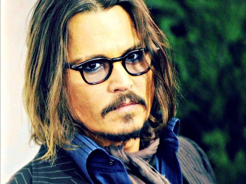 Man with Glasses and Mustache — Brown, Serious