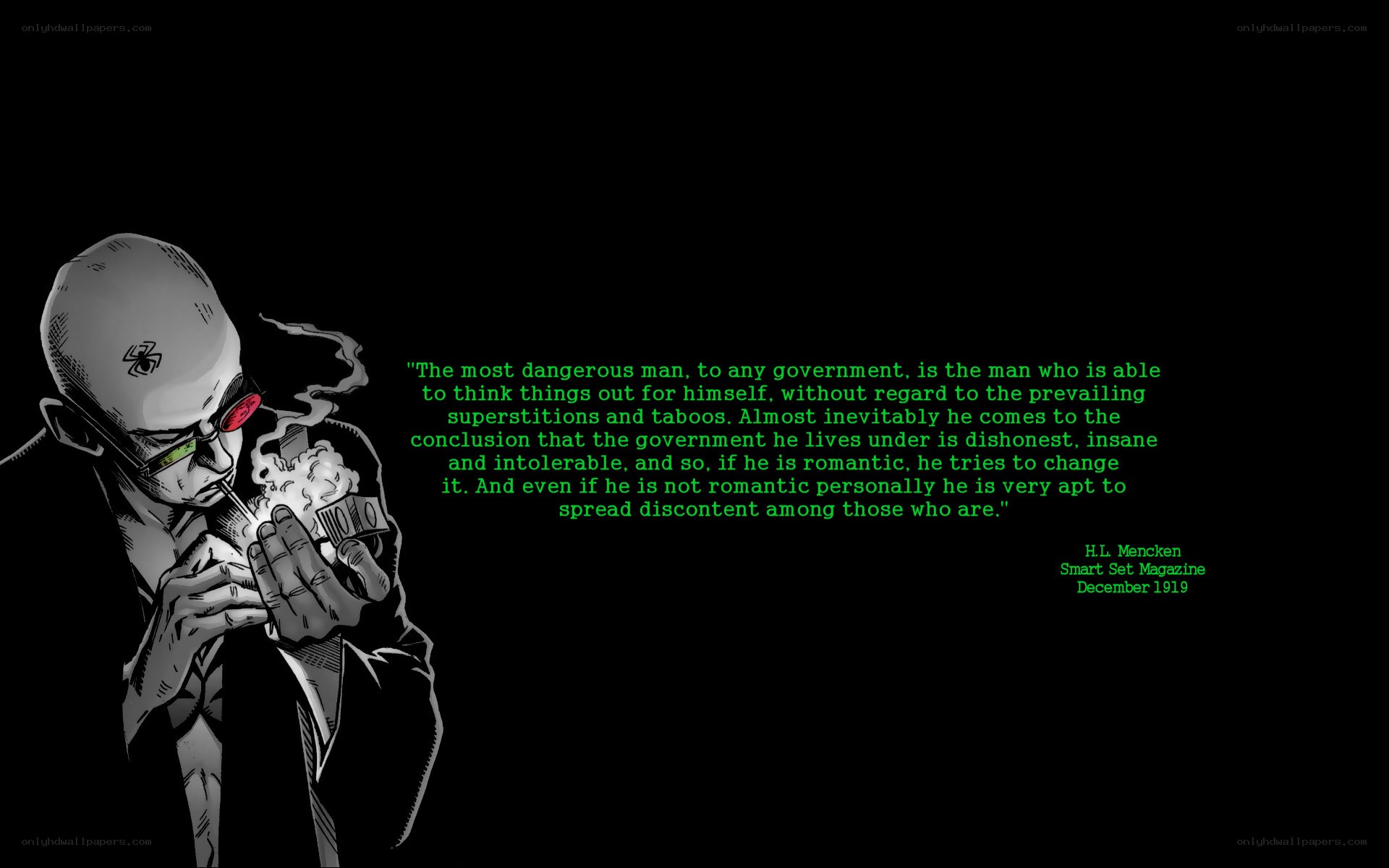 Man with glasses and quote