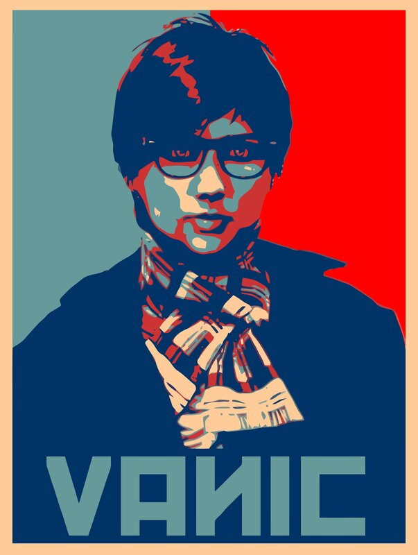 Man with Glasses and Scarf — Red