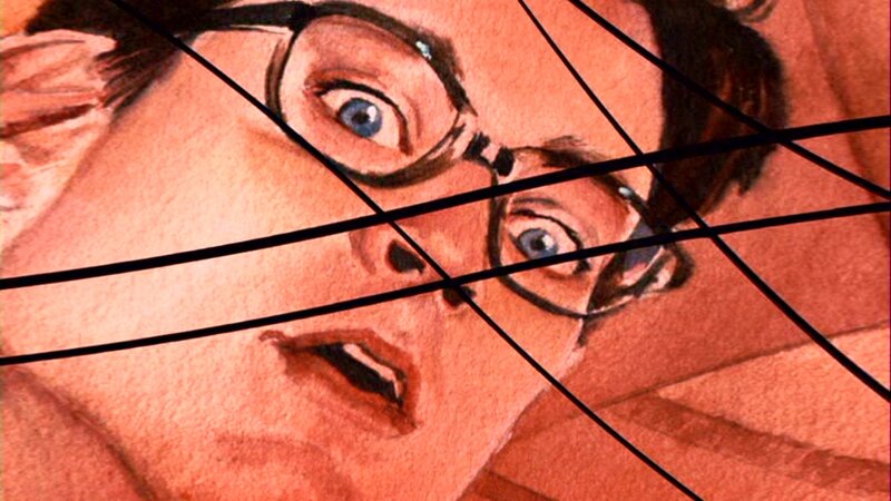 Man with Glasses Lying Down — Orange