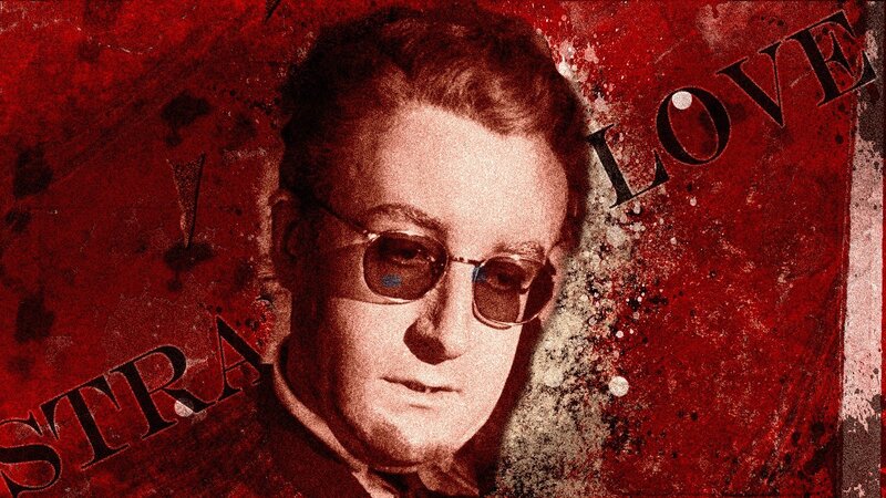 Man with glasses on red background