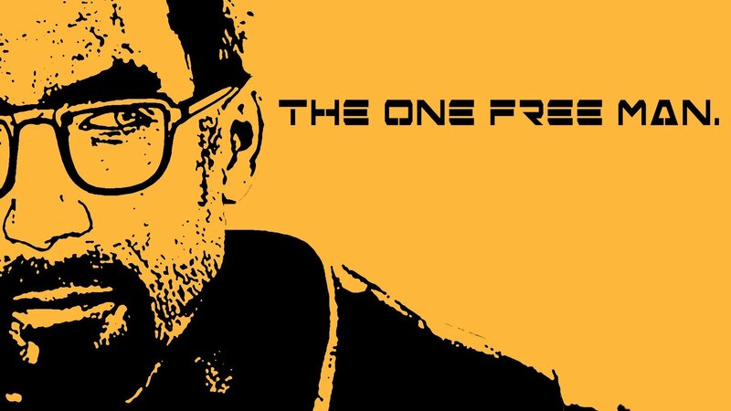Man with Glasses — Yellow, Dramatic, Illustration, Beard