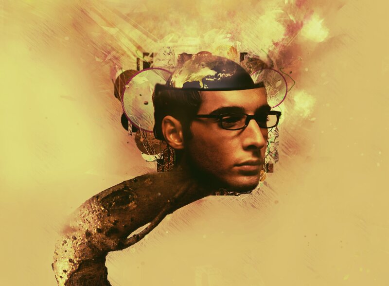Man with Glasses — Yellow, Dramatic