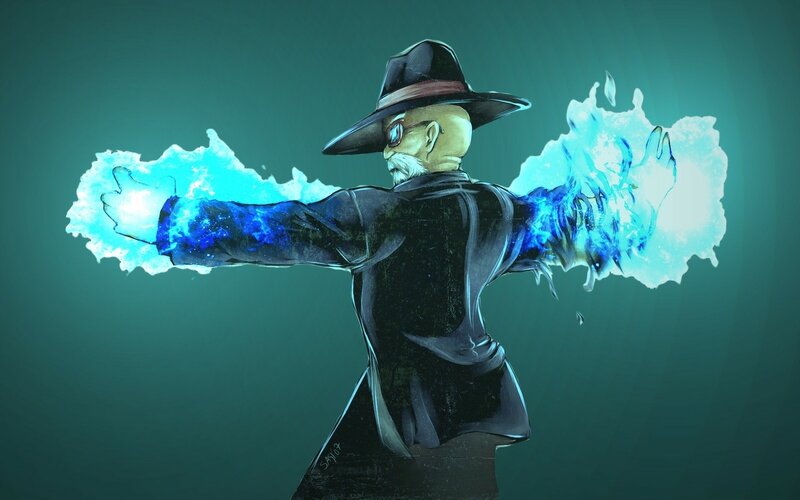 Man with Glowing Arms