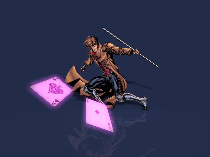 Man with Glowing Cards