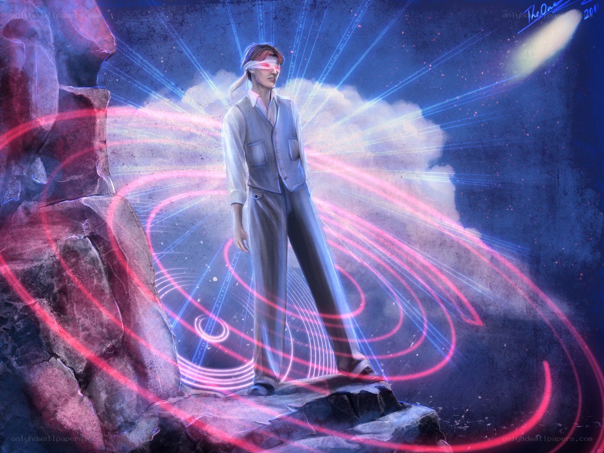 man with glowing energy