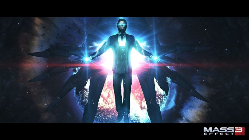 Man with Glowing Energy — Blue
