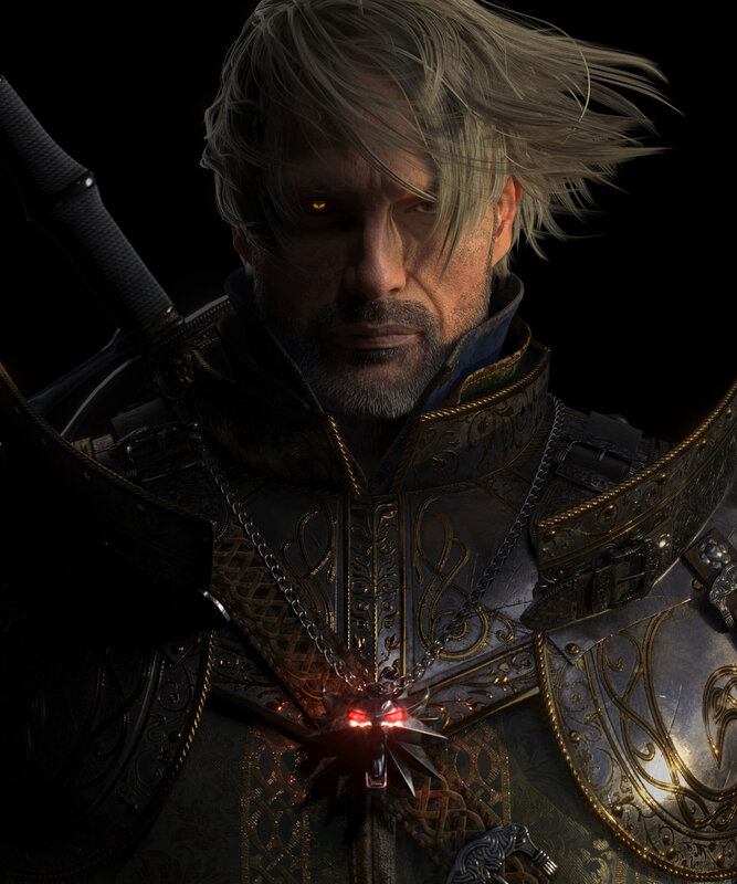 Man with Glowing Eyes — Black, Dramatic, 3d Render