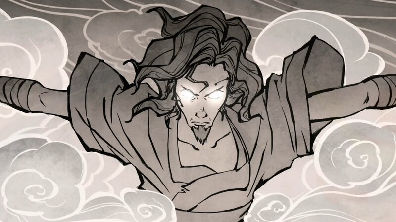 Man with Glowing Eyes — Black, Dramatic, Manga