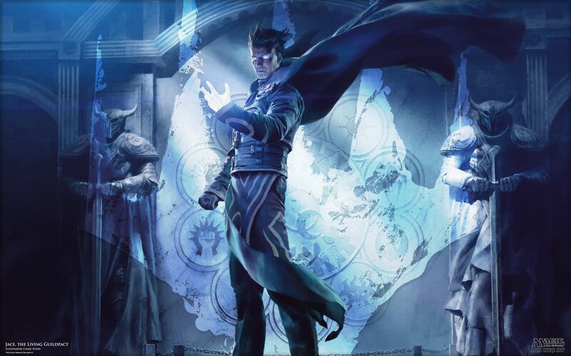Man with Glowing Eyes — Blue, Dramatic, Night