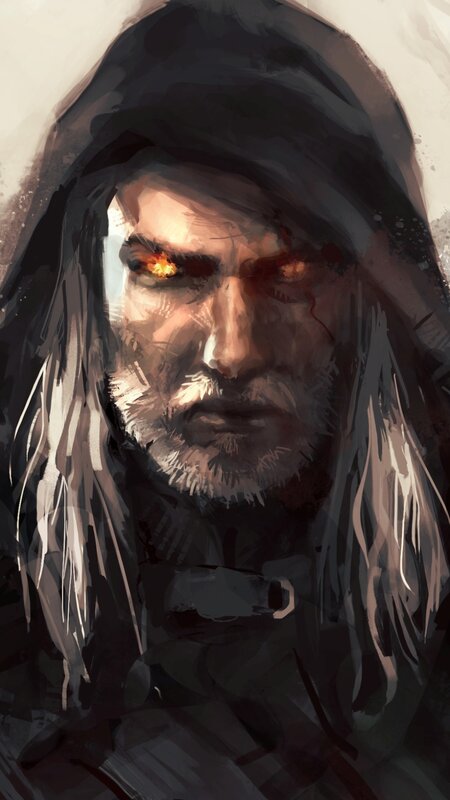 Man with Glowing Eyes — Gray