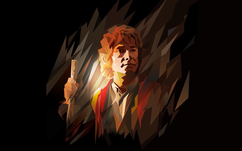 Man with Glowing Hand — Black, Dramatic, Digital Art, Light