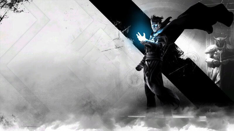 Man with Glowing Hand — Black, Dramatic