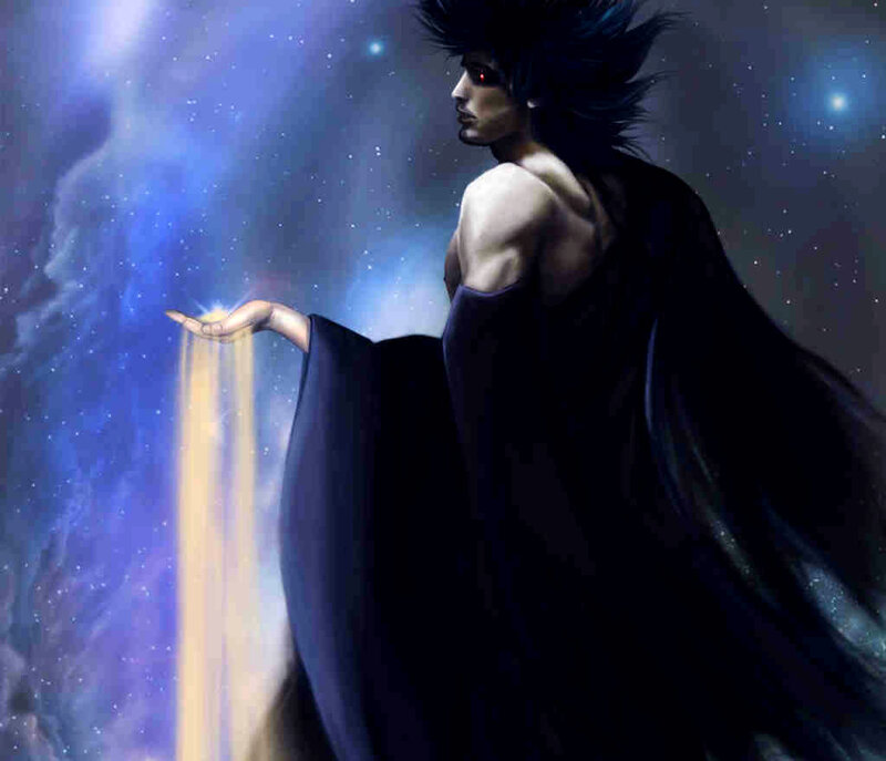 Man with Glowing Hand — Blue, Dramatic, Night