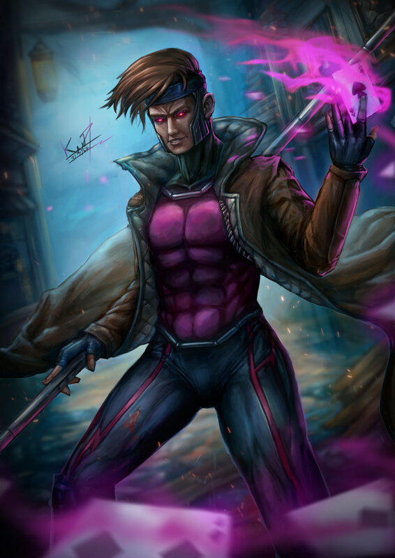 Man with Glowing Purple Energy