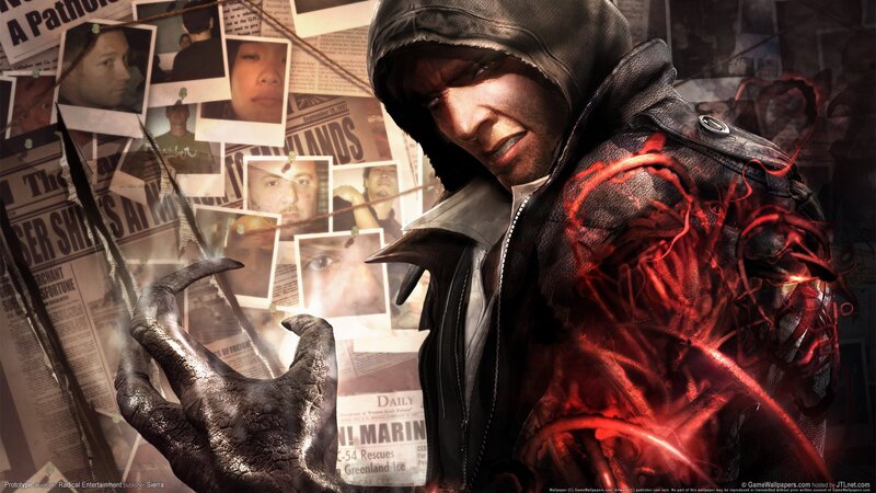 Man with Glowing Red Arm — Black, Dramatic, Digital Art, Newspaper Collage, Hooded Jacket