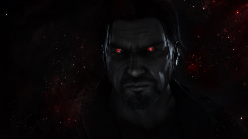 Man with Glowing Red Eyes — Black