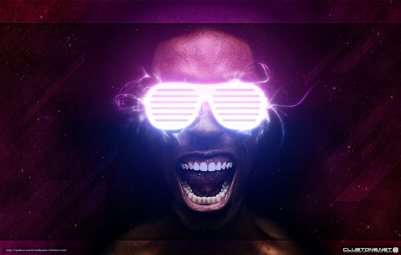 man with glowing sunglasses