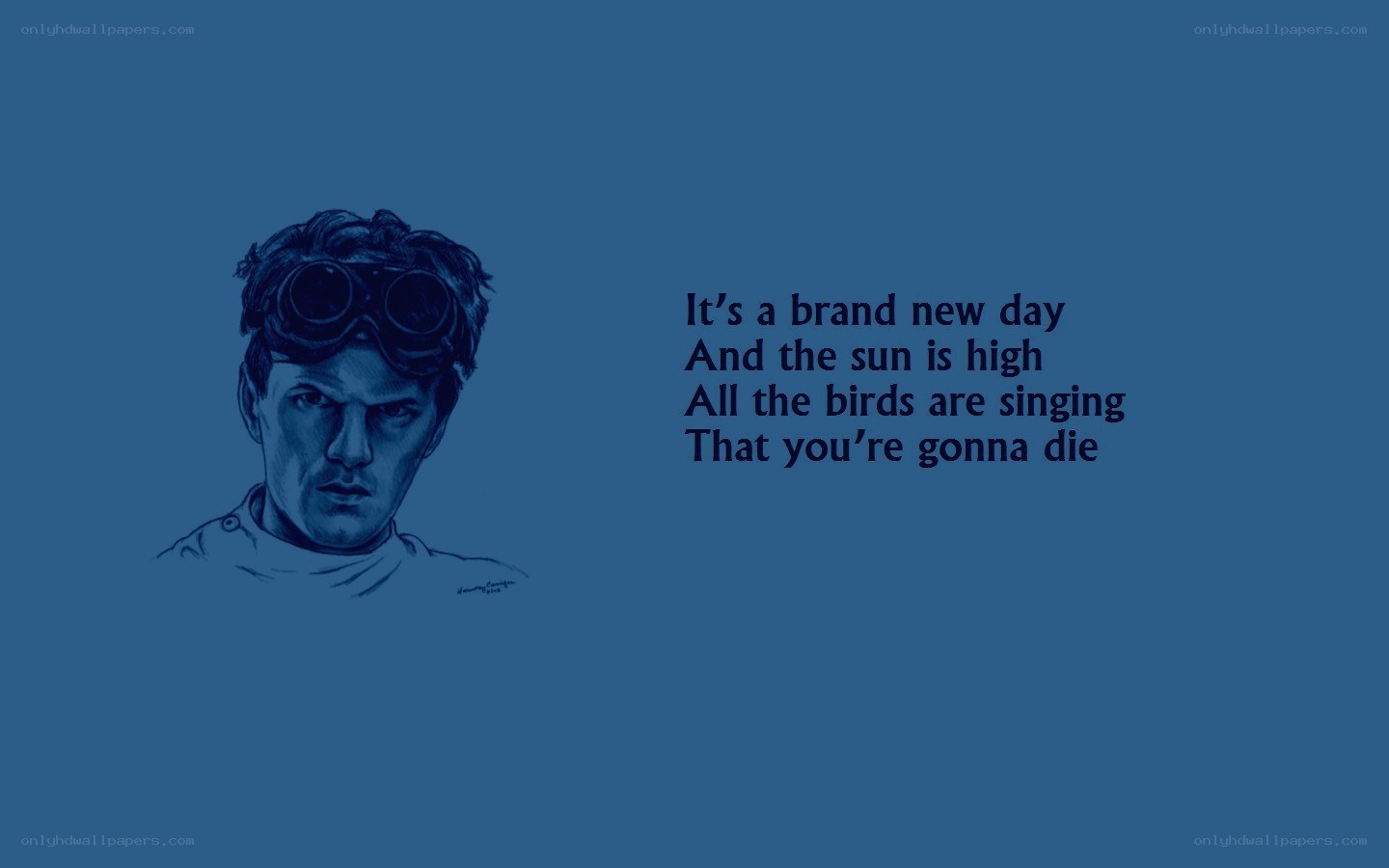 man with goggles and lyrics