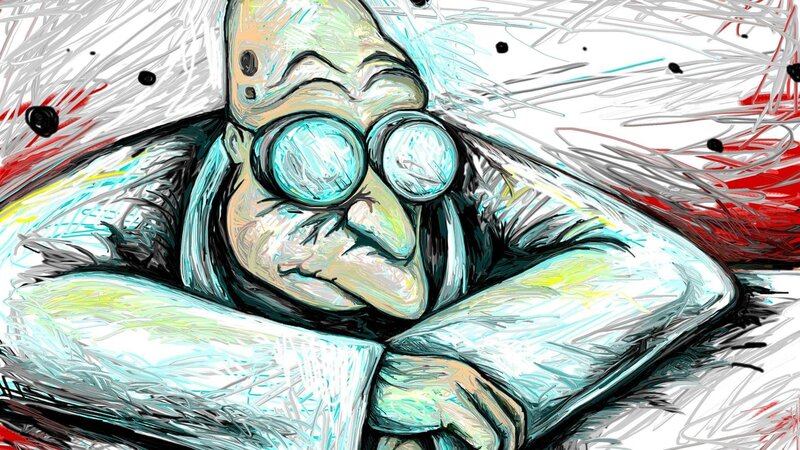 Man with Goggles — White