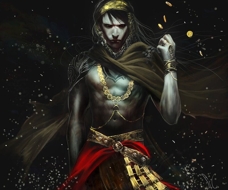 Man with Gold Coins