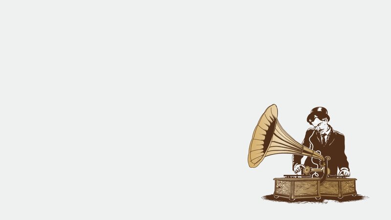 Man with Gramophone — Brown