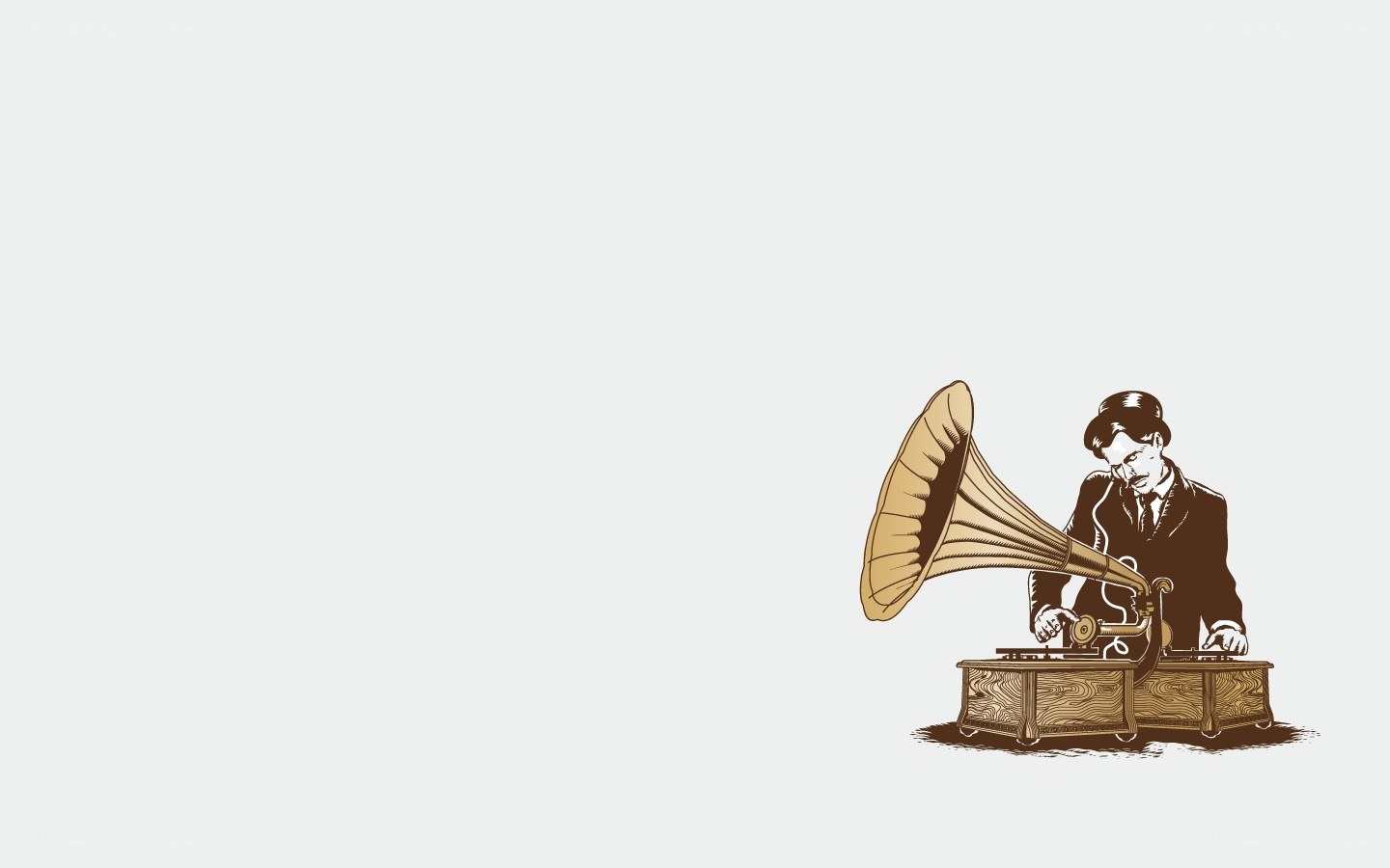 man with gramophone illustration