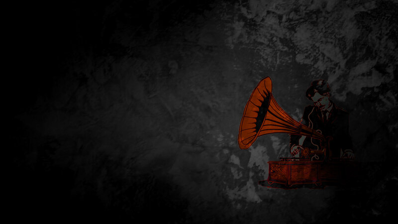 man with gramophone illustration