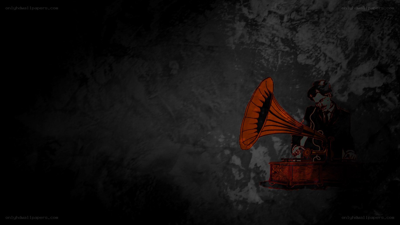man with gramophone illustration