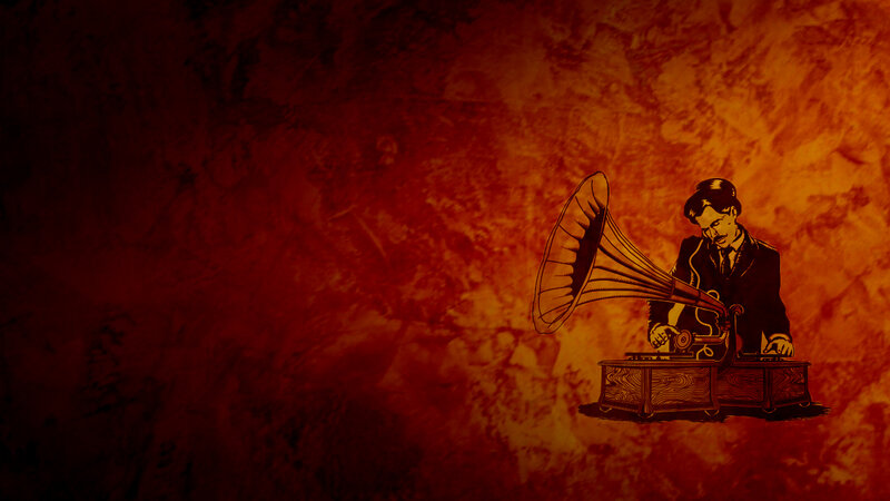 man with gramophone illustration