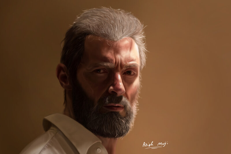 Man with Gray Hair — Brown, Dramatic