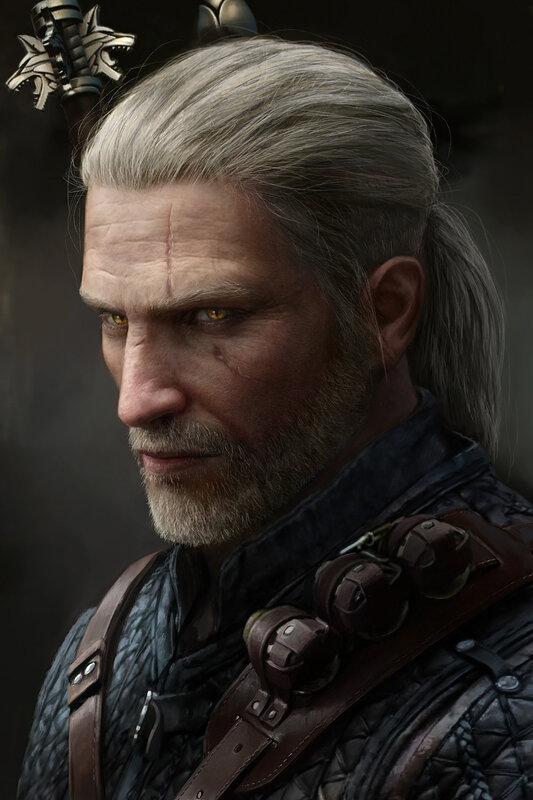Man with Gray Hair — Serious, 3d Render