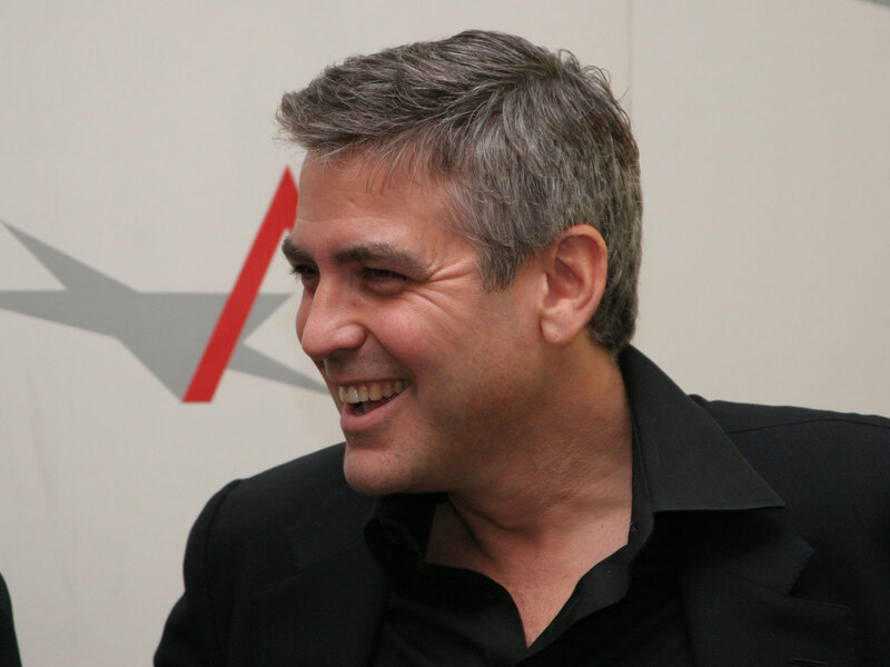 Man with Gray Hair Smiling — Black