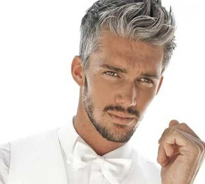 Man with Gray Hair — White, Confident