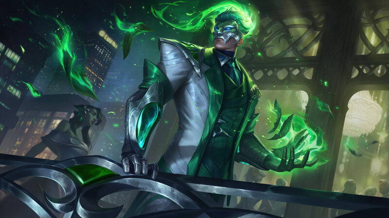 Man with Green Energy — Dramatic, Night