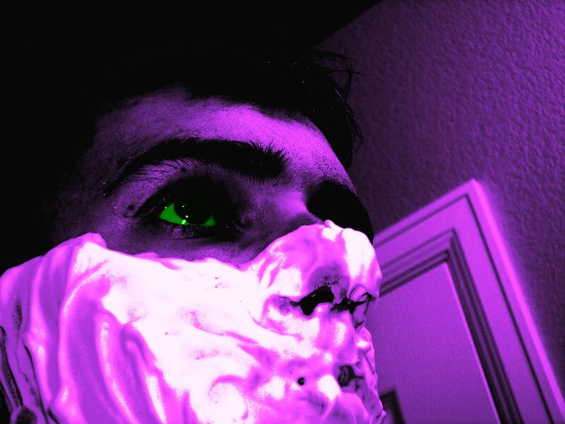 man with green eyes and shaving cream
