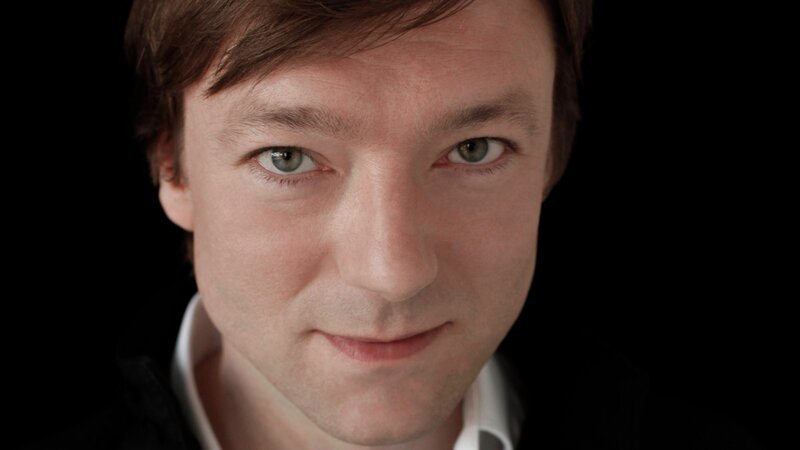 Man with Green Eyes — Black, Neutral, Photograph, White Shirt
