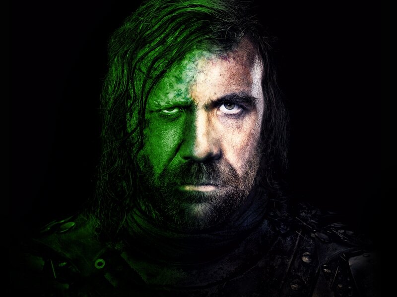 man with green face paint