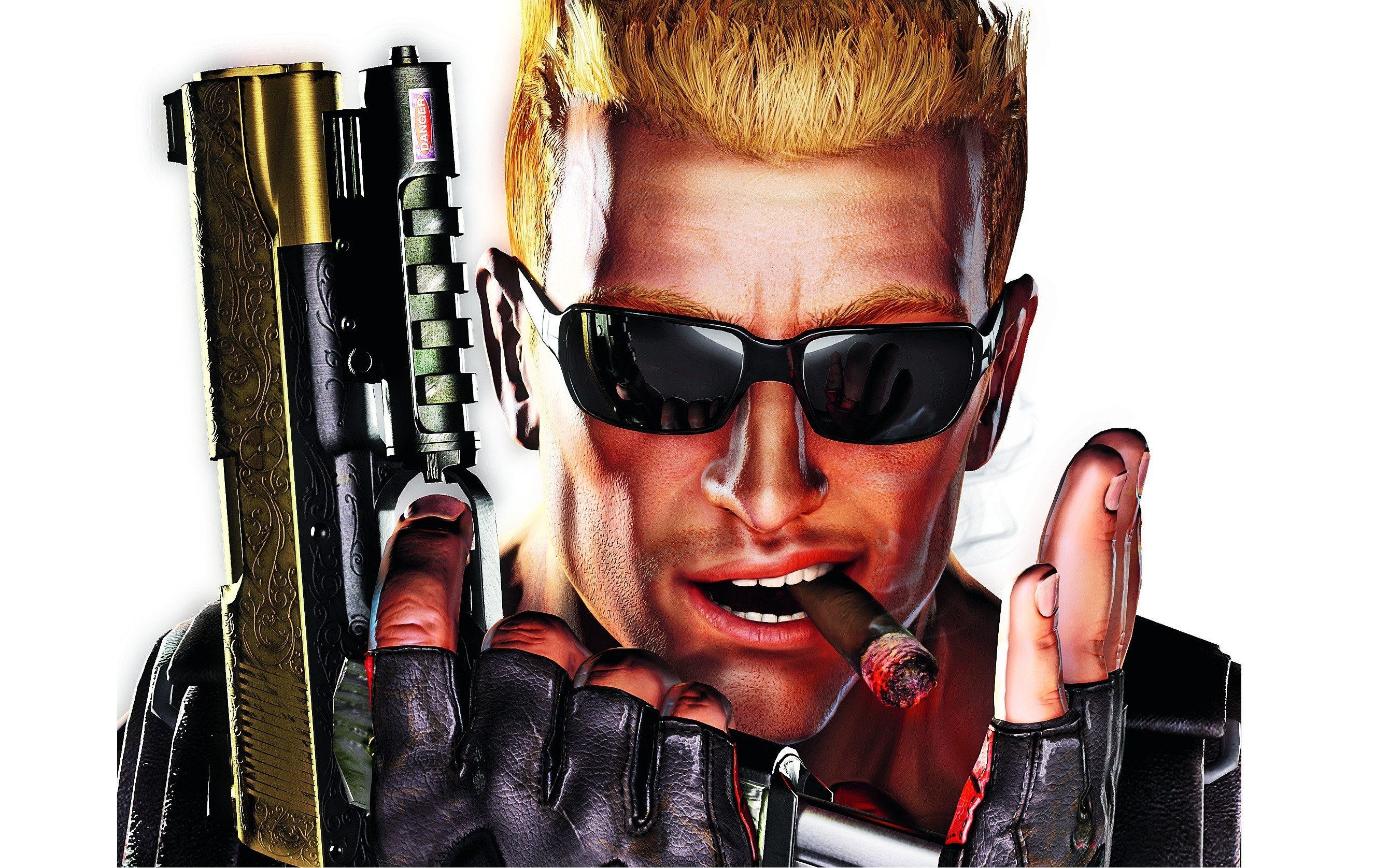 man with gun and cigar