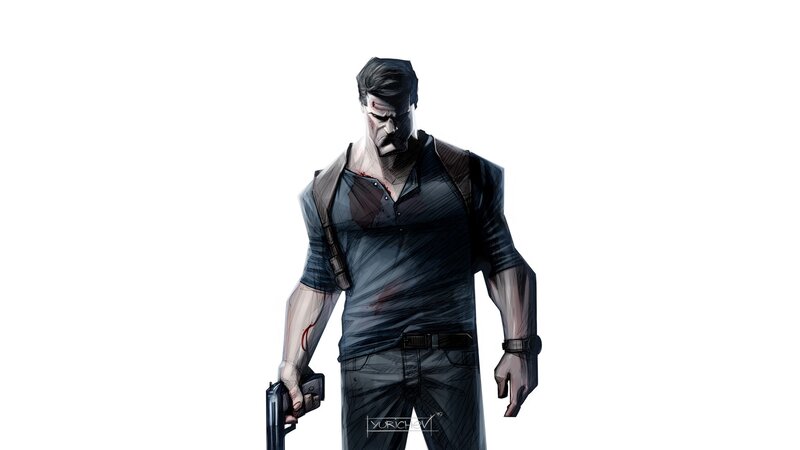 Man with Gun and Injuries — Black