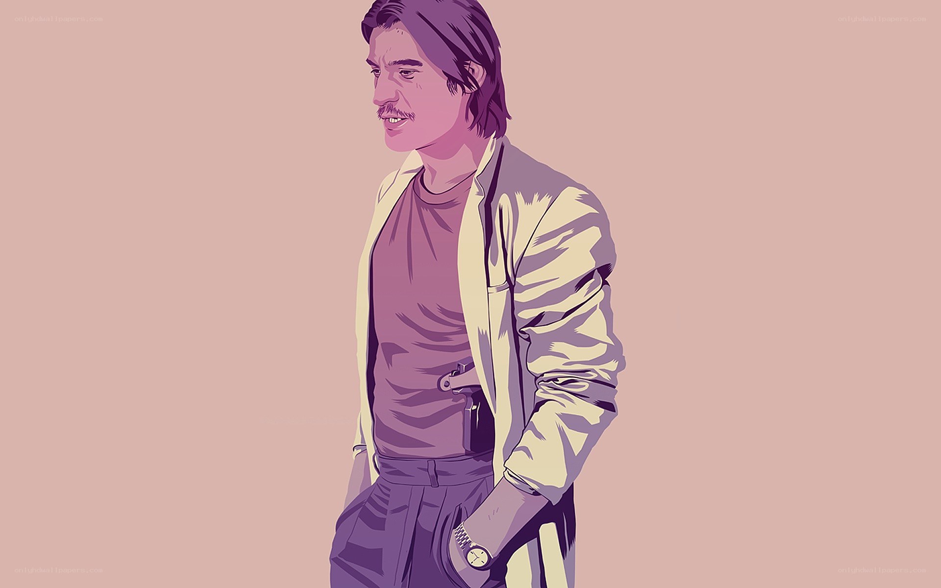 man with gun in illustration