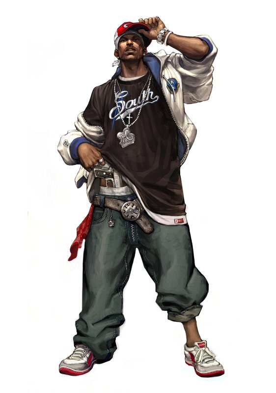 man with gun in streetwear