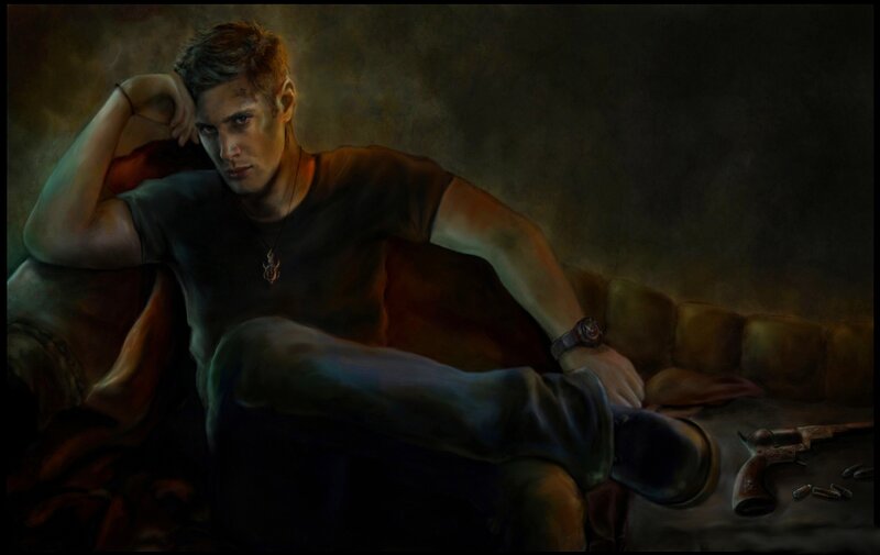 man with gun on couch