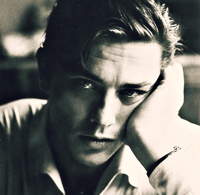 Man with Hand on Cheek — Black, Contemplative, Photograph
