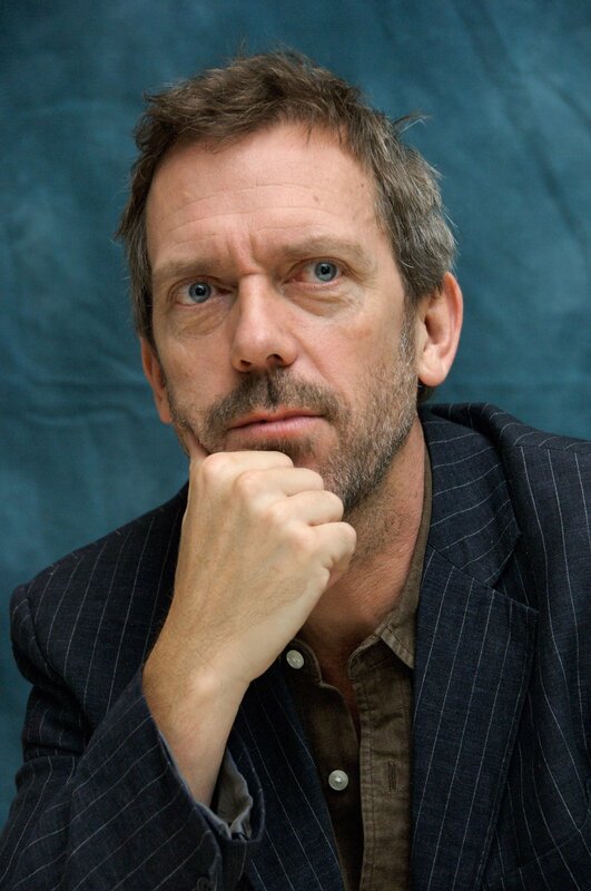 Man with Hand on Chin — Blue, Serious