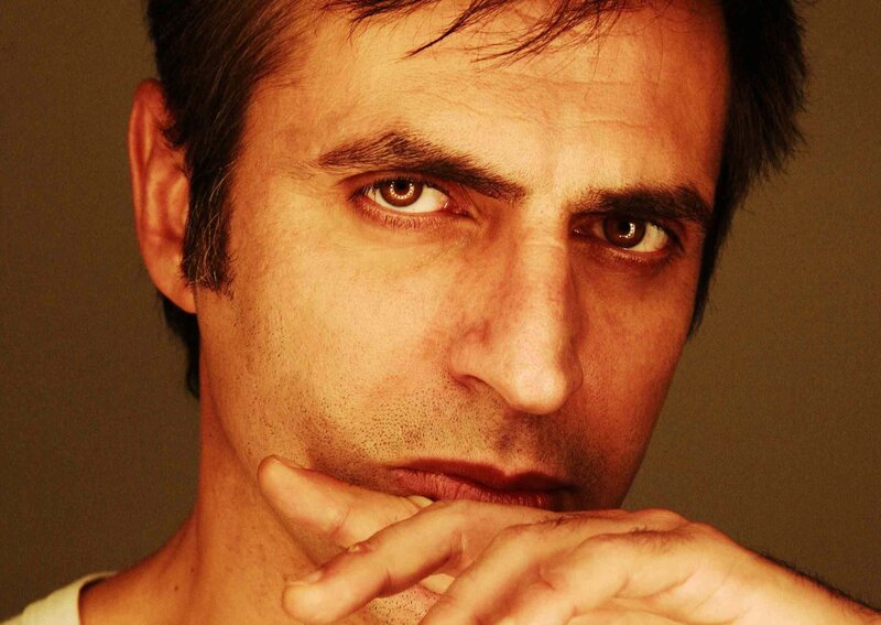 Man with Hand on Chin — Brown, Serious