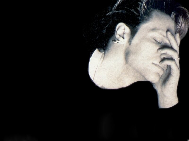 Man with Hand on Face — Black, Dramatic, Photograph, Earring, Necklace