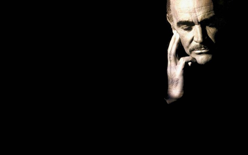 Man with Hand on Face — Black, Dramatic, Photograph, Mustache