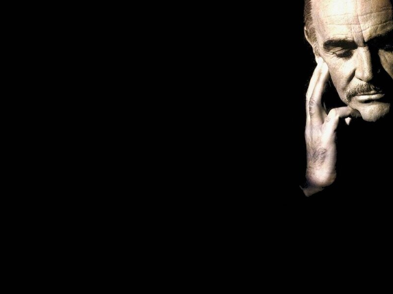 Man with Hand on Face — Black, Dramatic