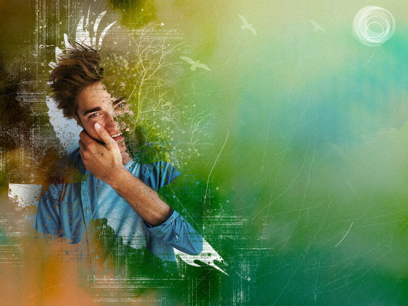 Man with Hand on Face — Green, Dreamy